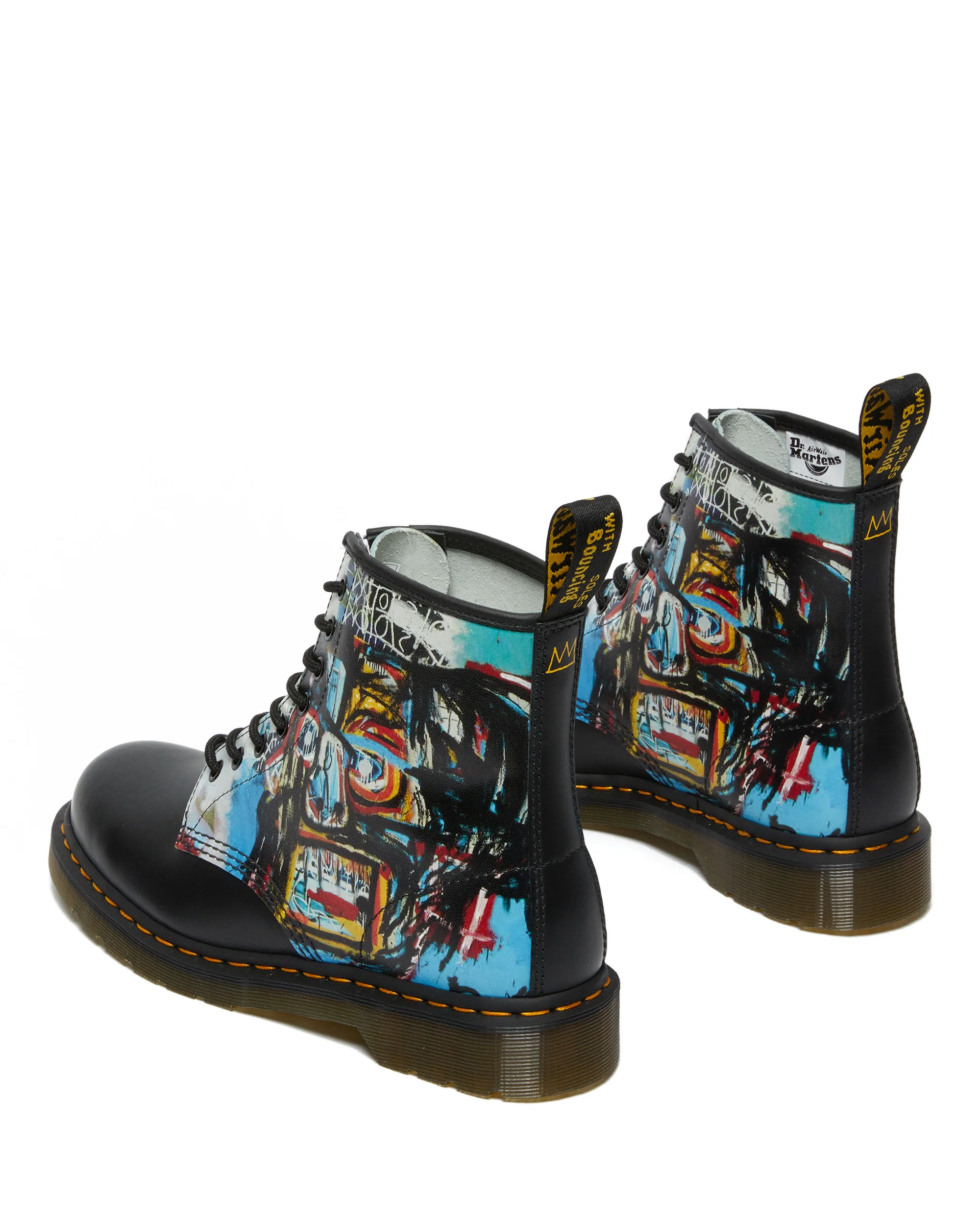 1460 Basquiat II Black+Multi Backhand+Smooth Leather Lace Up Boot - Image 3