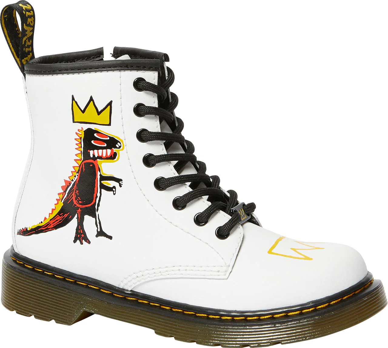 1460 J Basquiat Kid’S White Hydro Leather Lace Up Boot - Image 9