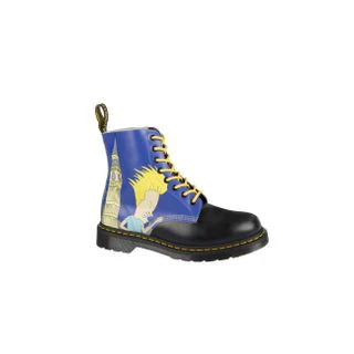 1460 Pascal Beavis & Butthead Black/Blue London Print Lace Up Boot - Image 4