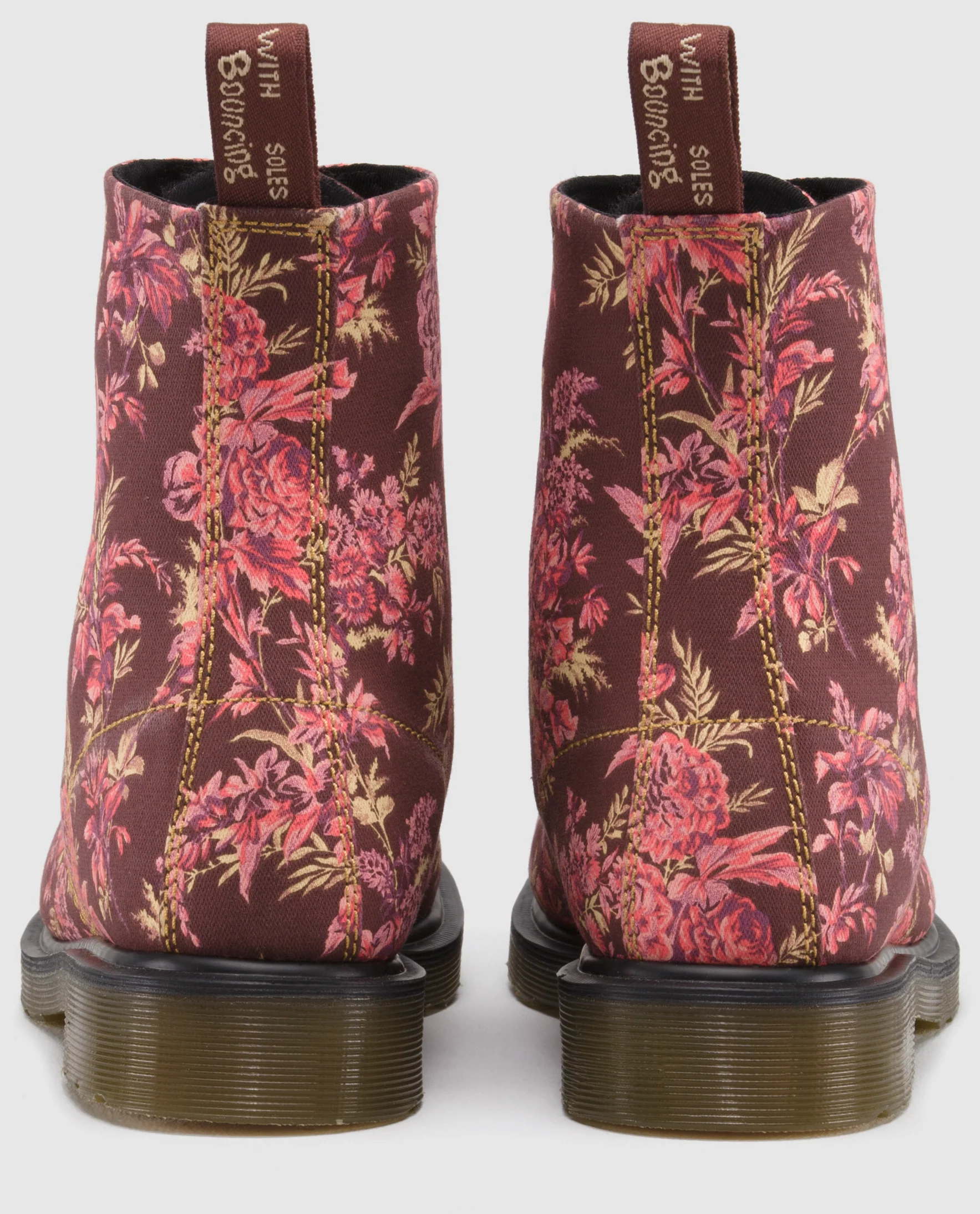 1460 Beckett Cherry Red Jouy Floral Canvas Boot - Image 2