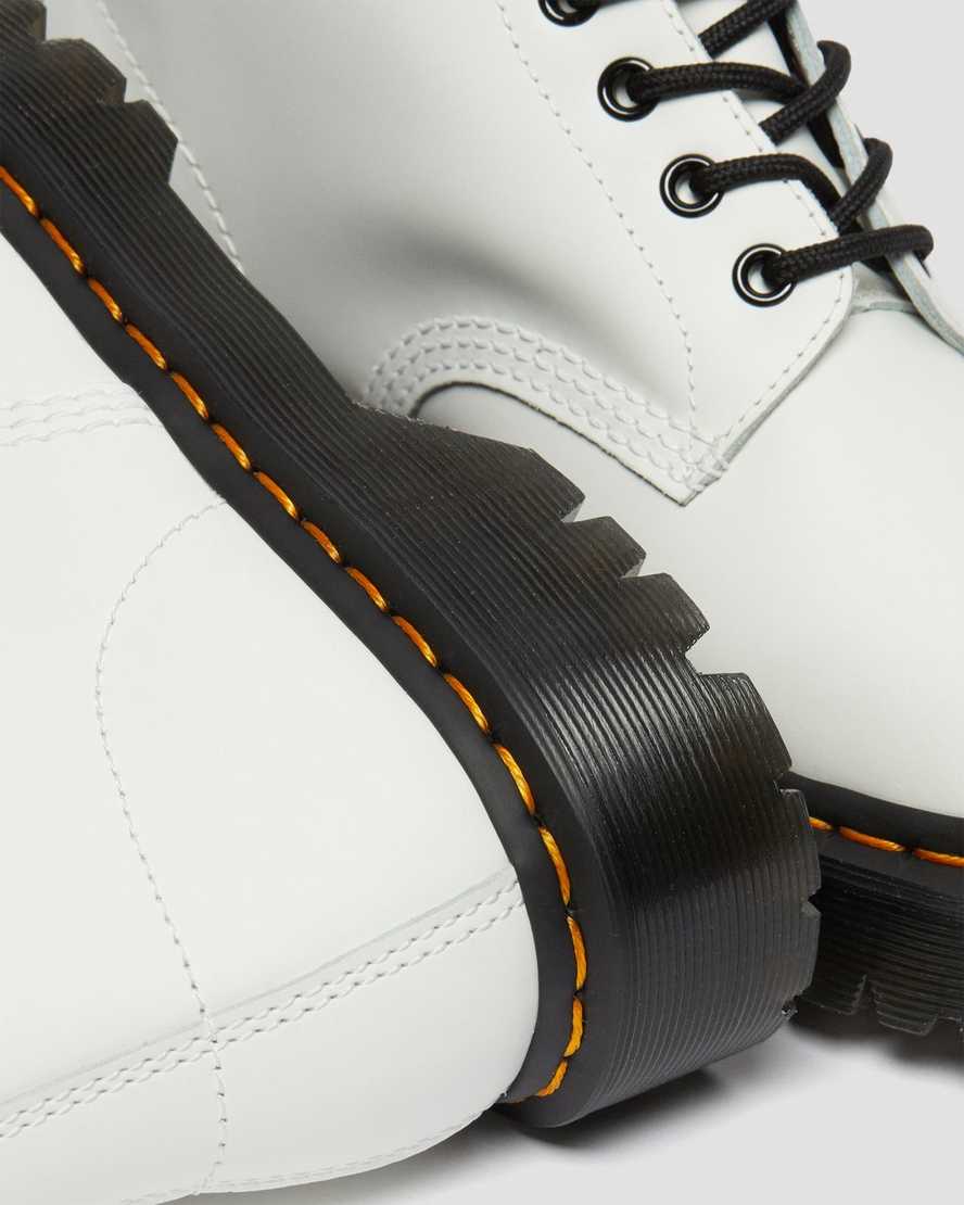 1460 Bex White Smooth Leather Lace Up Boots - Image 3