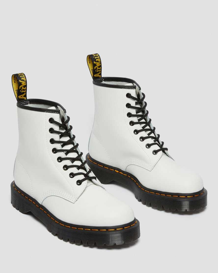 1460 Bex White Smooth Leather Lace Up Boots - Image 4