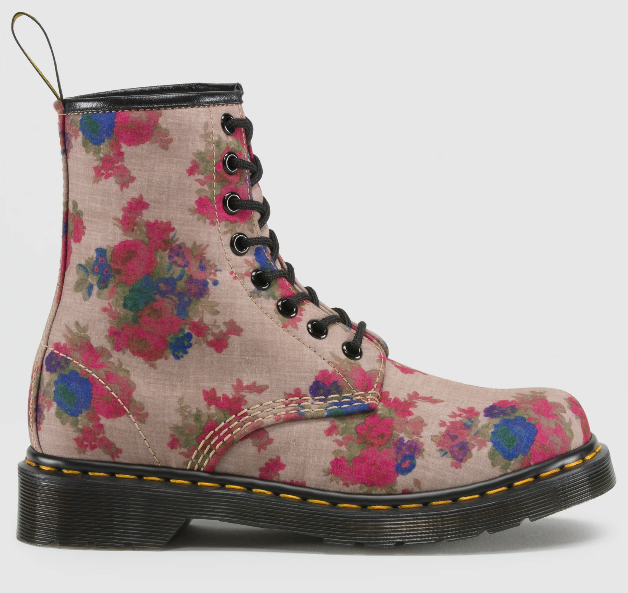 1460 Castel Taupe Vintage Bouquet Canvas Lace Up Boot - Image 5