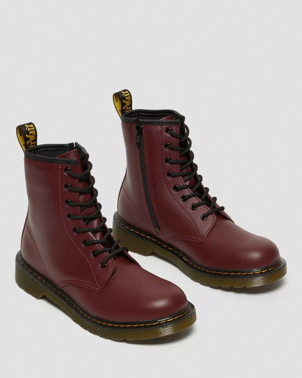 1460 Cherry Red Softy T Leather Lace Up Boots - Image 2