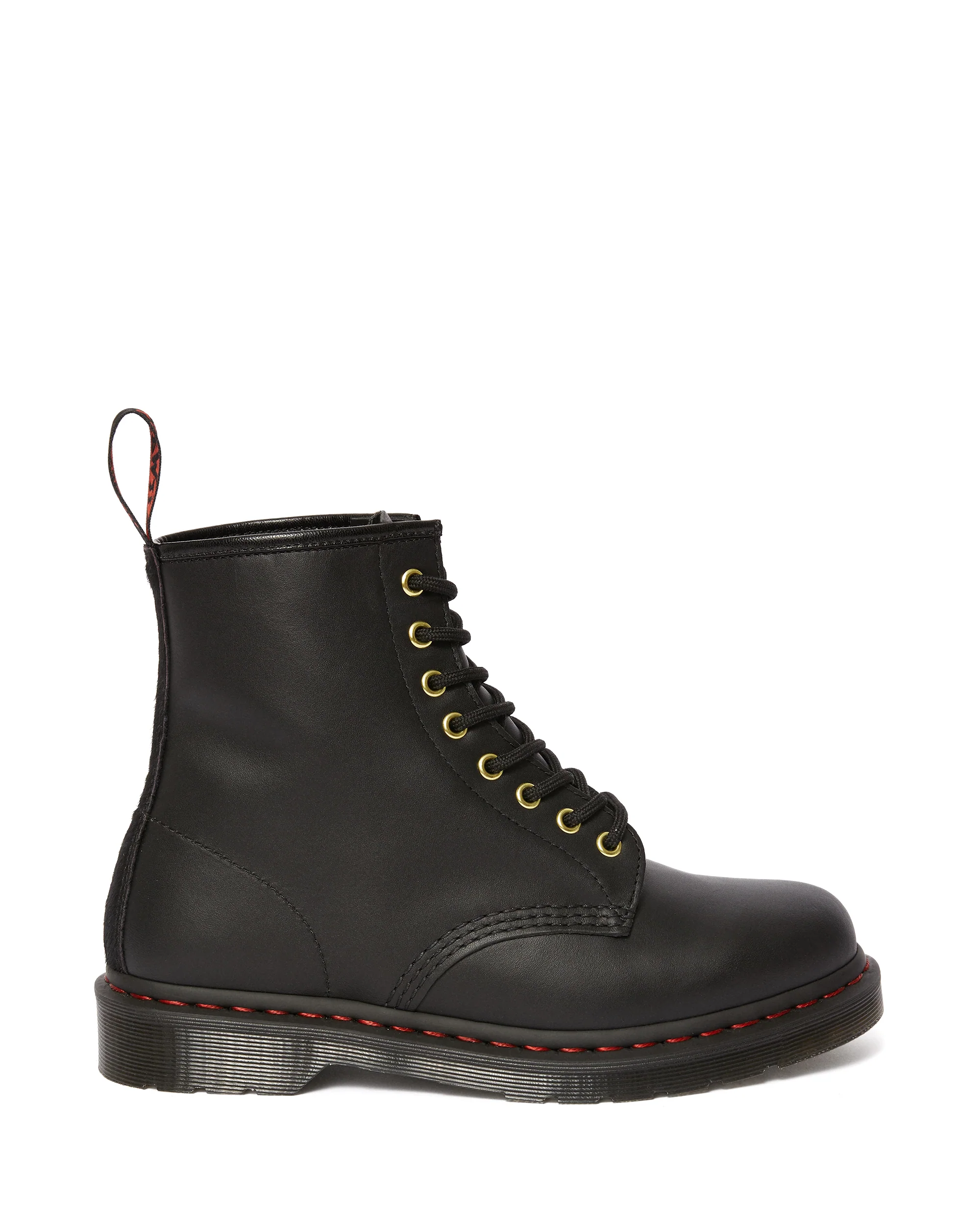 1460 Cny Black Nappa+Hair On Horsey Leather Lace Up Boot - Image 5