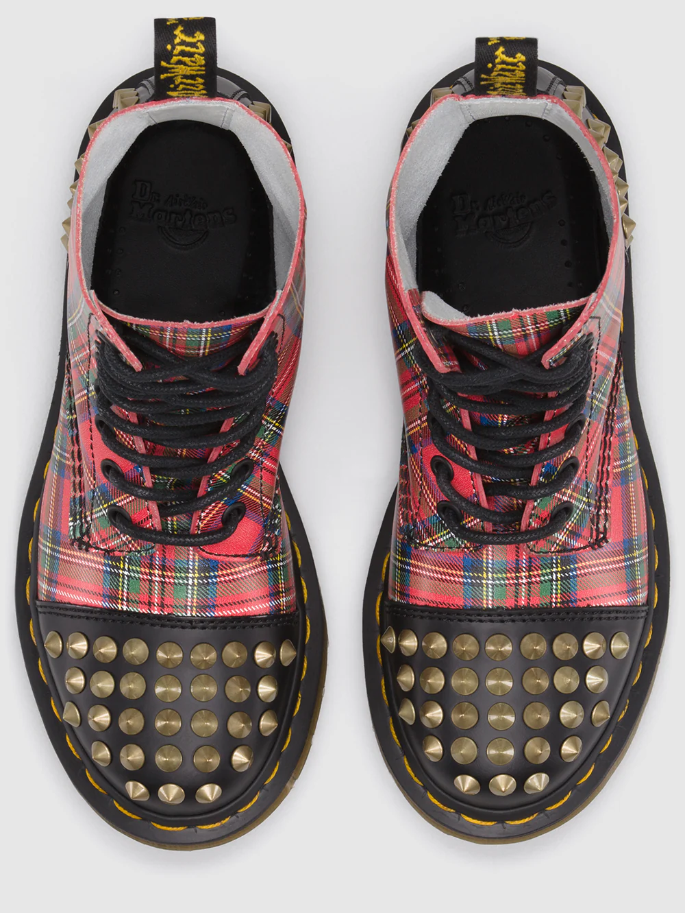 1460 Dai Tartan Studded Leather Lace Up Boot - Image 7