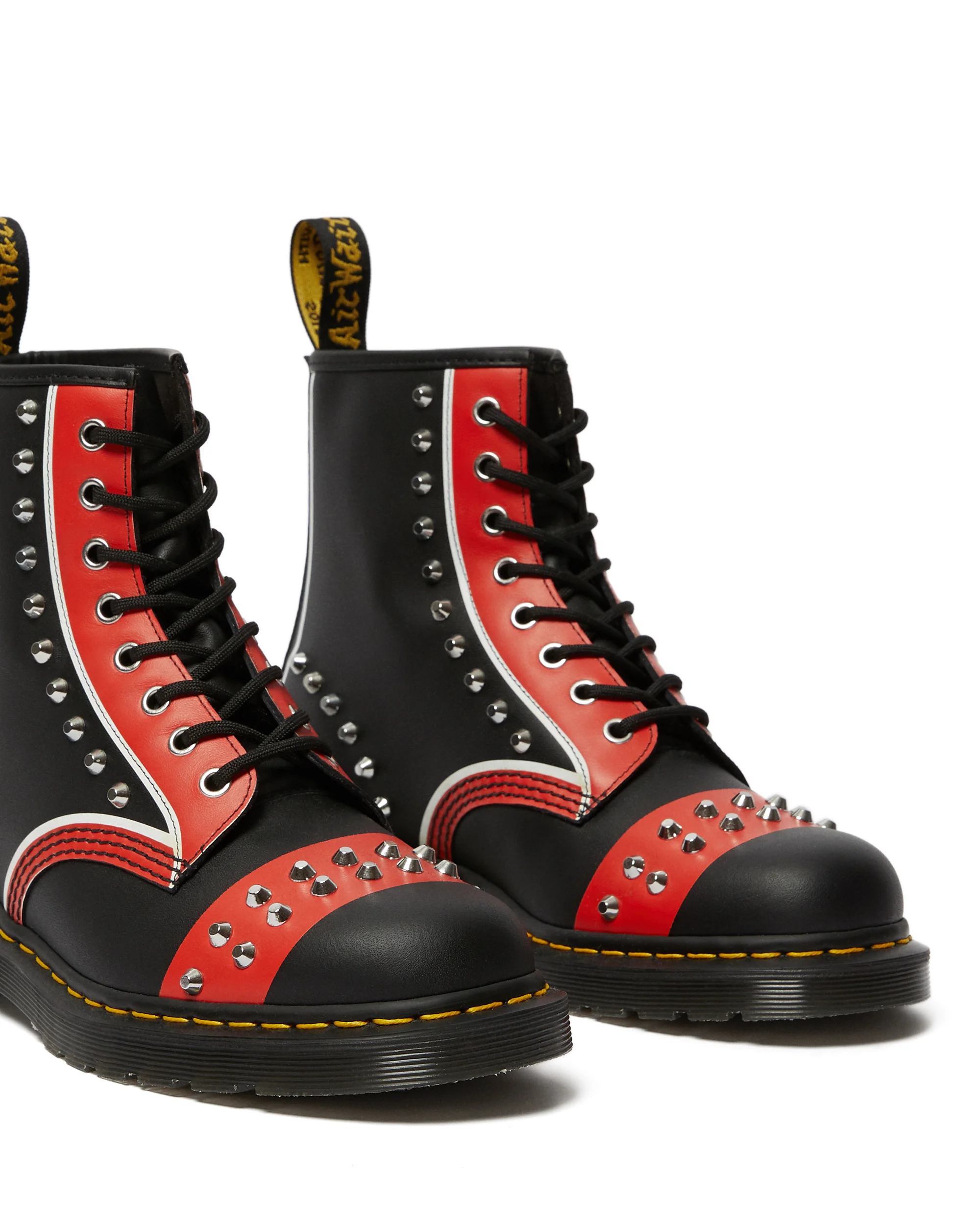 1460 Stud Black + Red + White Hero Backhand Boots - Image 3