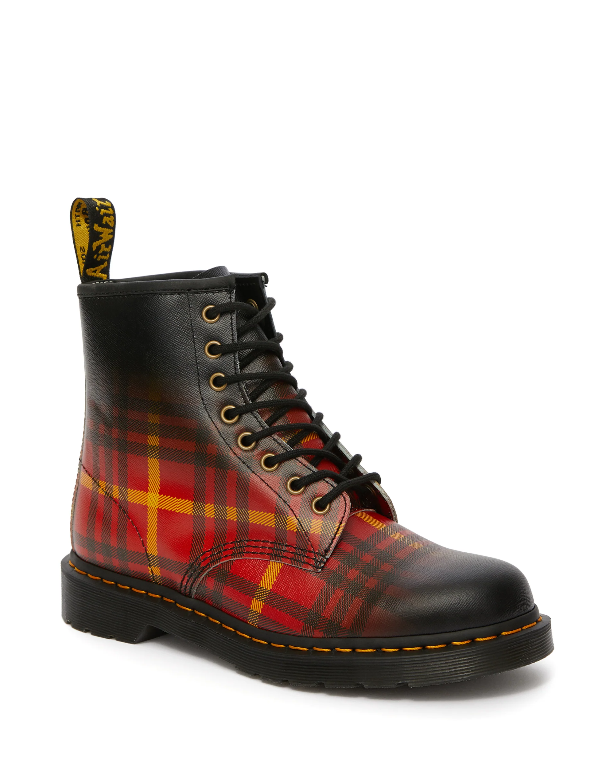 1460 Multi+Black Tartan Backhand Straw Grain Boots