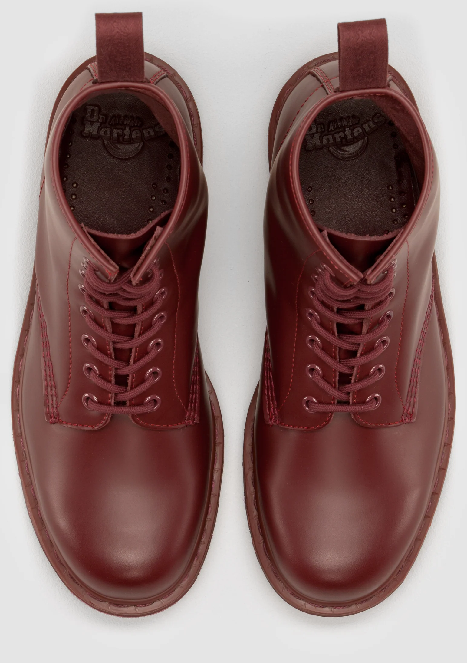 1460 Mono Cherry Smooth Leather Lace Up Boot - Image 7