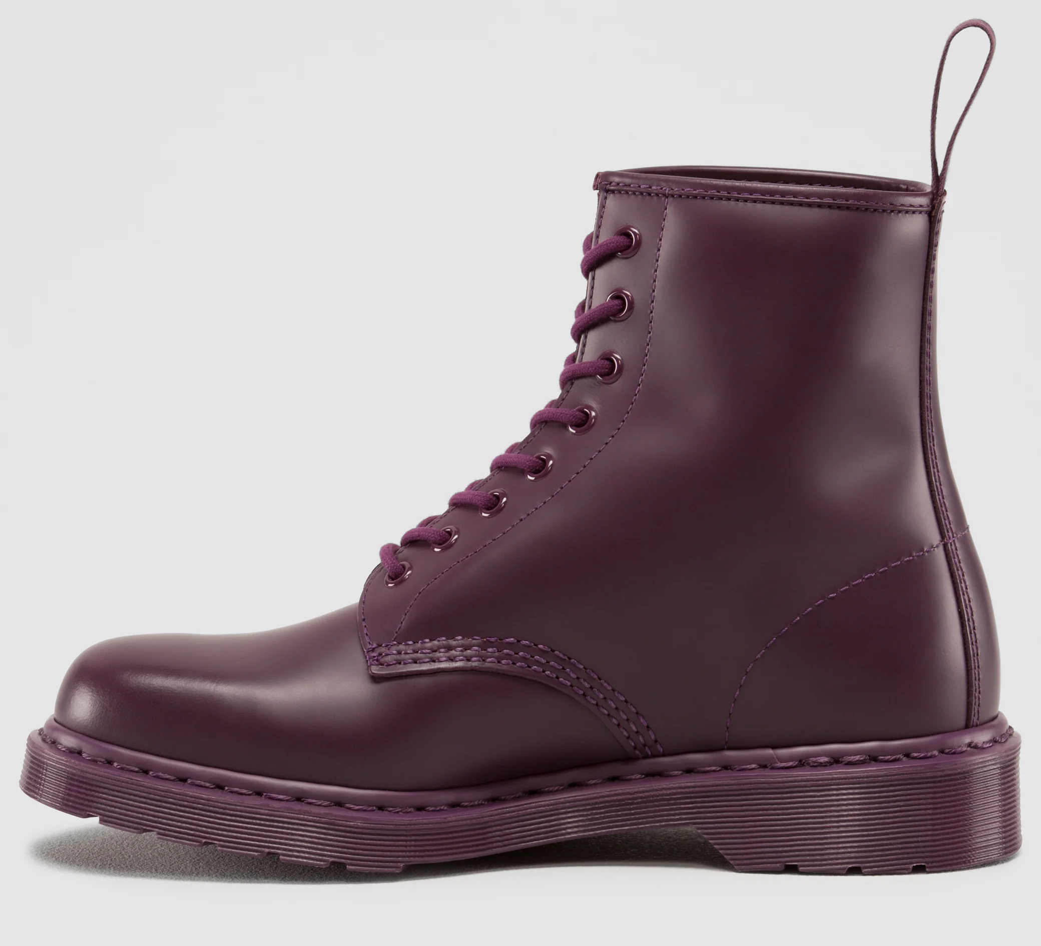 1460 Mono Purple Smooth Leather Lace Up Boot - Image 4