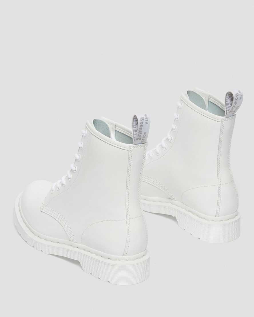 1460 Mono White Patent Leather Lace Up Boots - Image 4