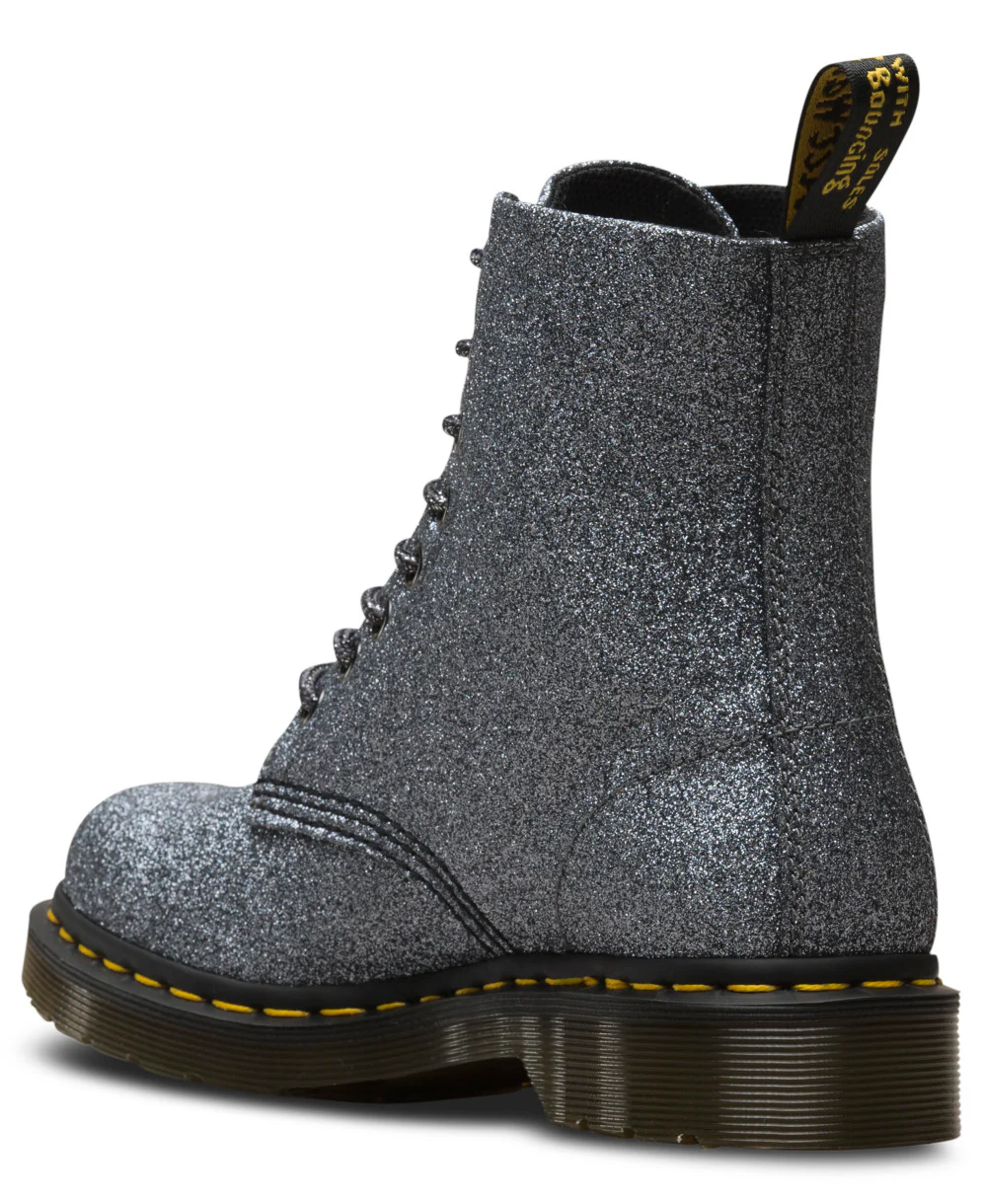 1460 Pascal Glitter Pewter Boots - Image 5