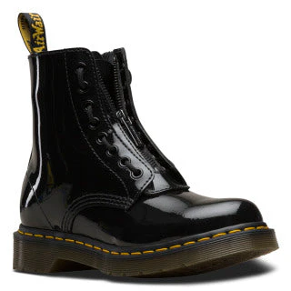 1460 Pascal Front Zip Leather Lace Up Boots