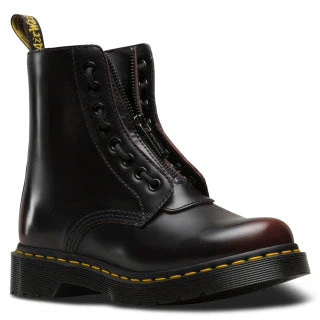 1460 Pascal Front Zip Leather Lace Up Boots - Image 2