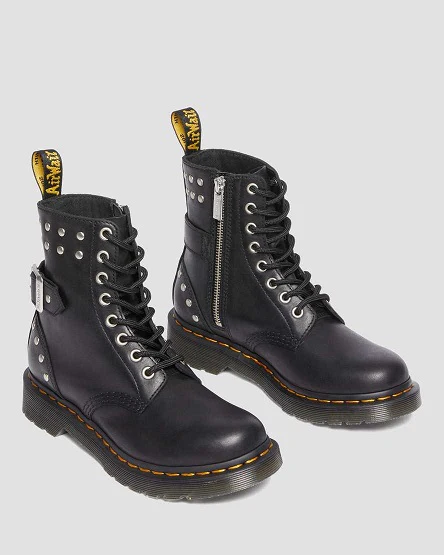 1460 Pascal Hardware Nappa Leather Lace Up Boots - Image 2