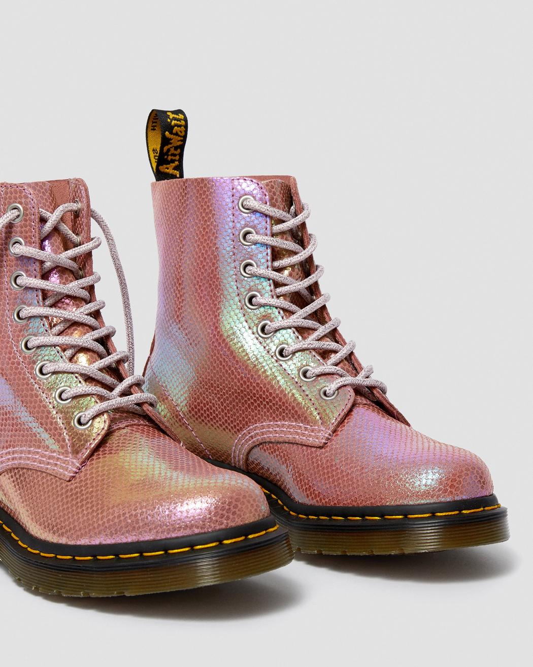 1460 Pascal Pink Iridescent Texture Boots - Image 2