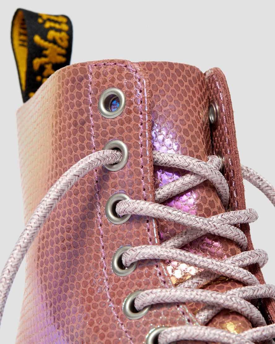 1460 Pascal Pink Iridescent Texture Boots - Image 3