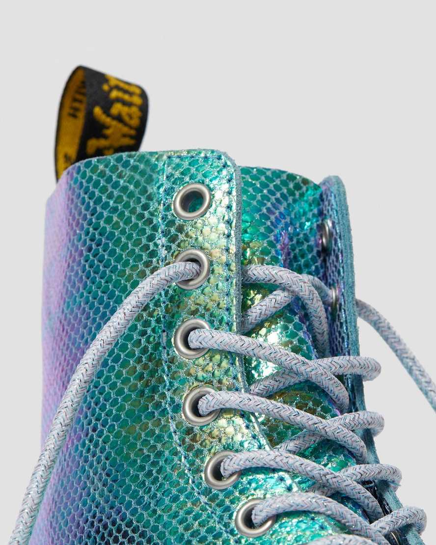 1460 Pascal Blue Iridescent Texture Boots - Image 2