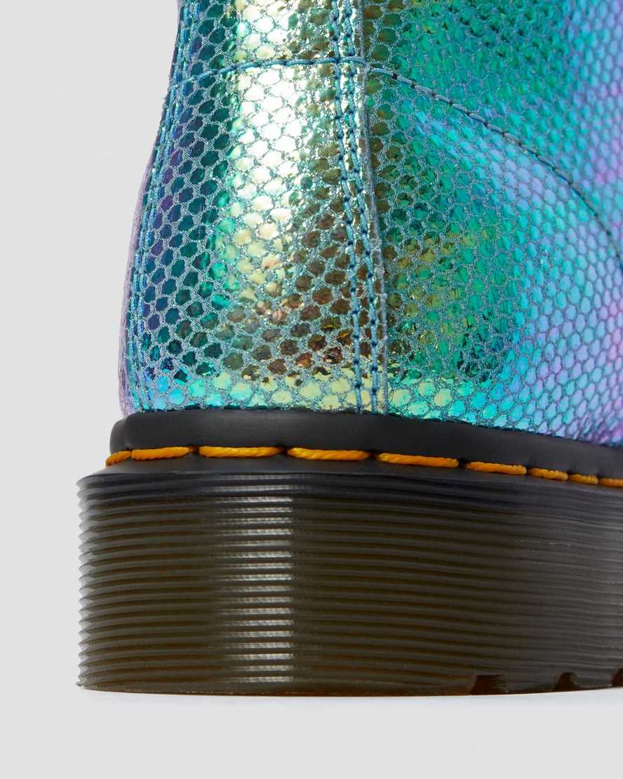 1460 Pascal Blue Iridescent Texture Boots - Image 4