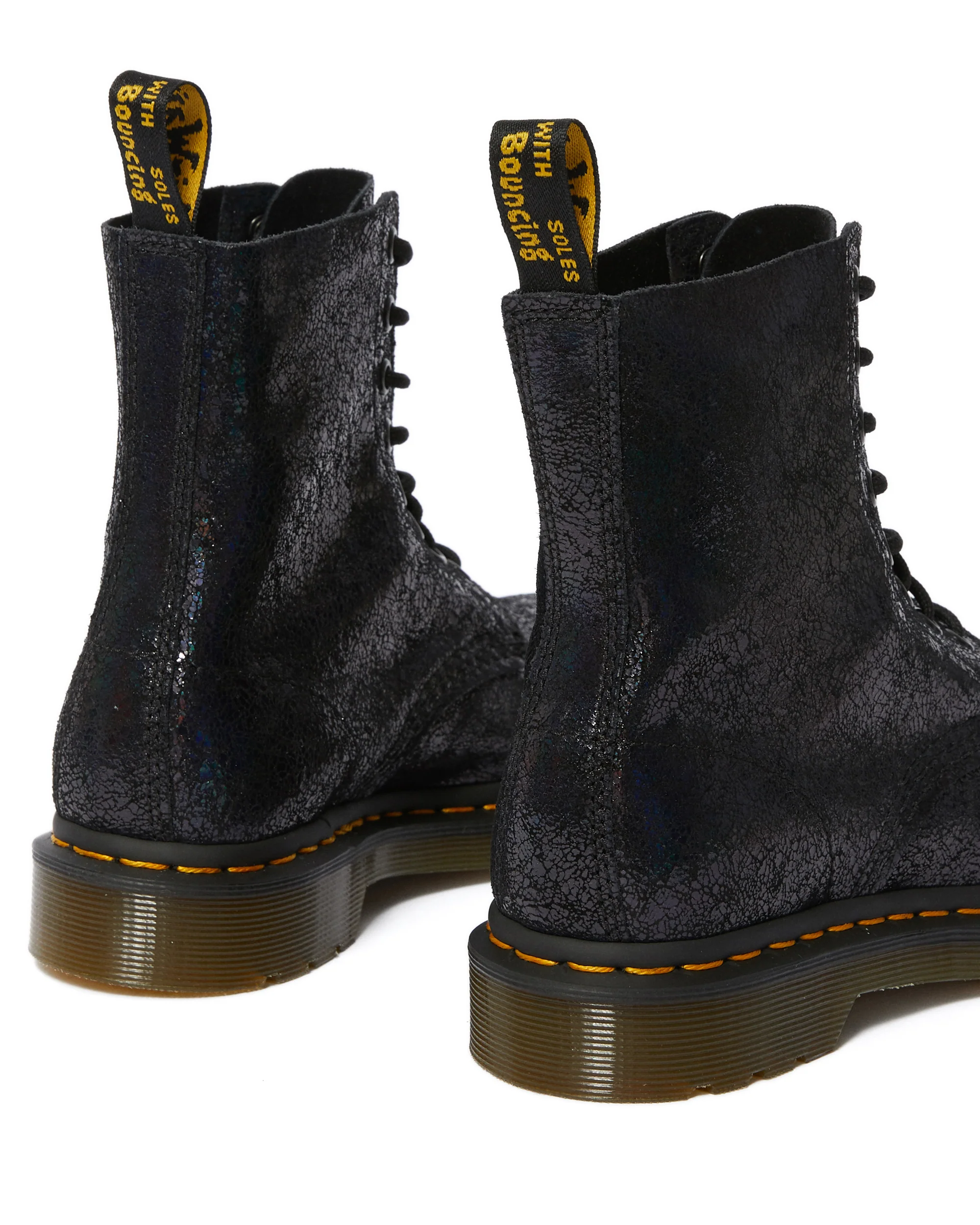 1460 Pascal Black Iridescent Crackle Boots - Image 4