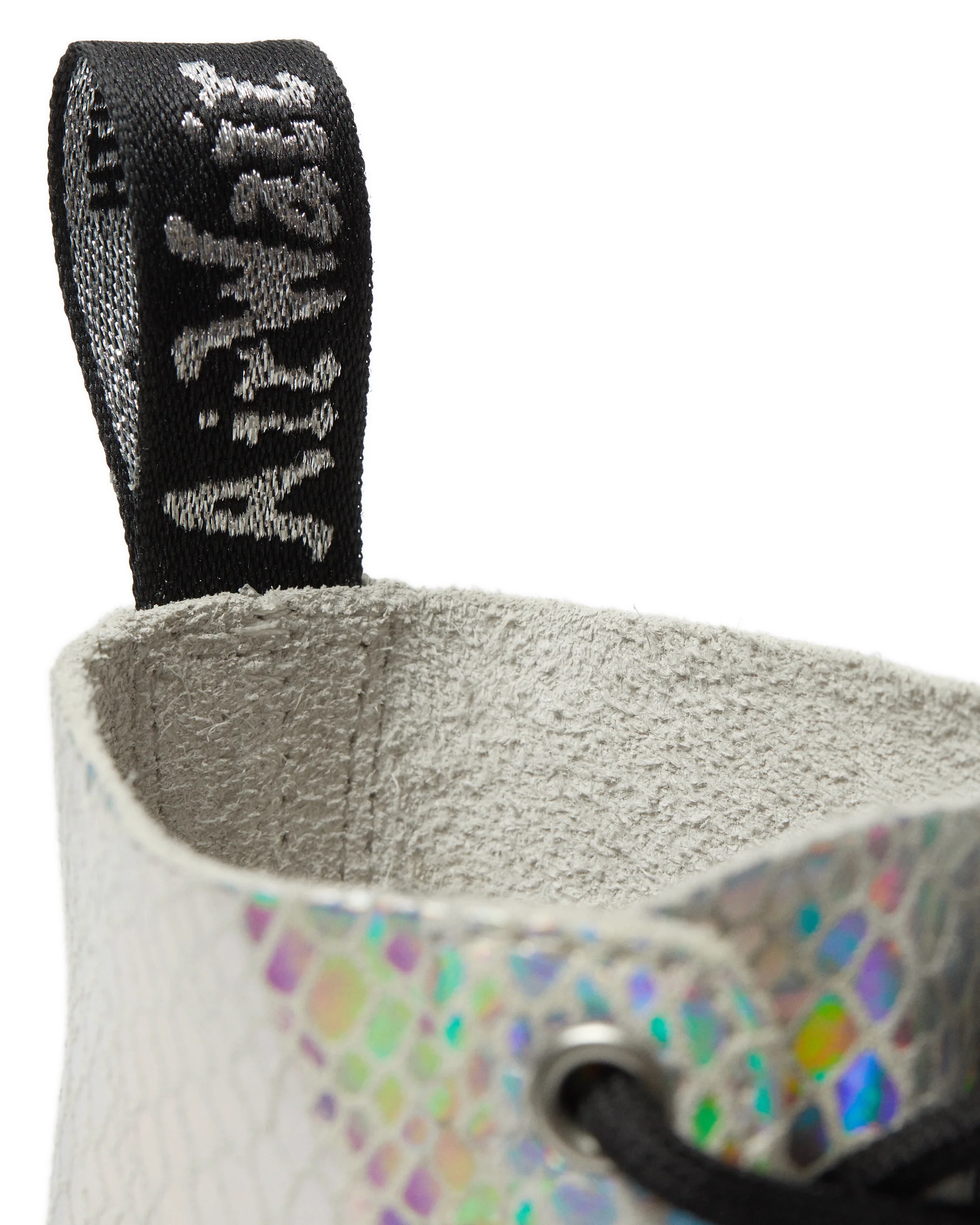 1460 Pascal White Snake Metallic Suede Boots - Image 6