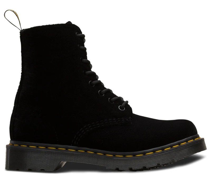1460 Pascal Velvet Black Ze You Velvet Boots - Image 2