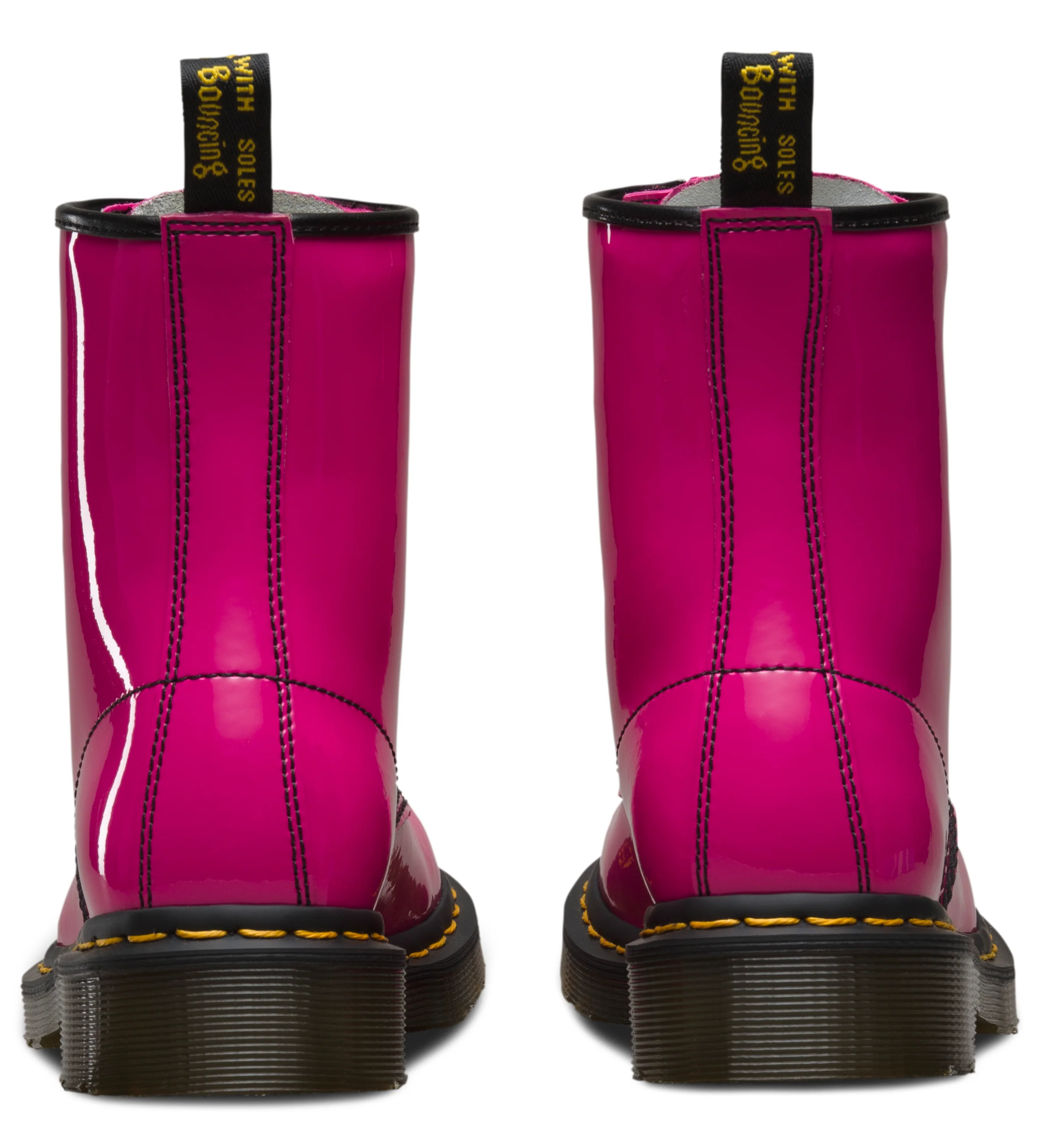 1460 Hot Pink Patent Leather Lace Up Boot - Image 2