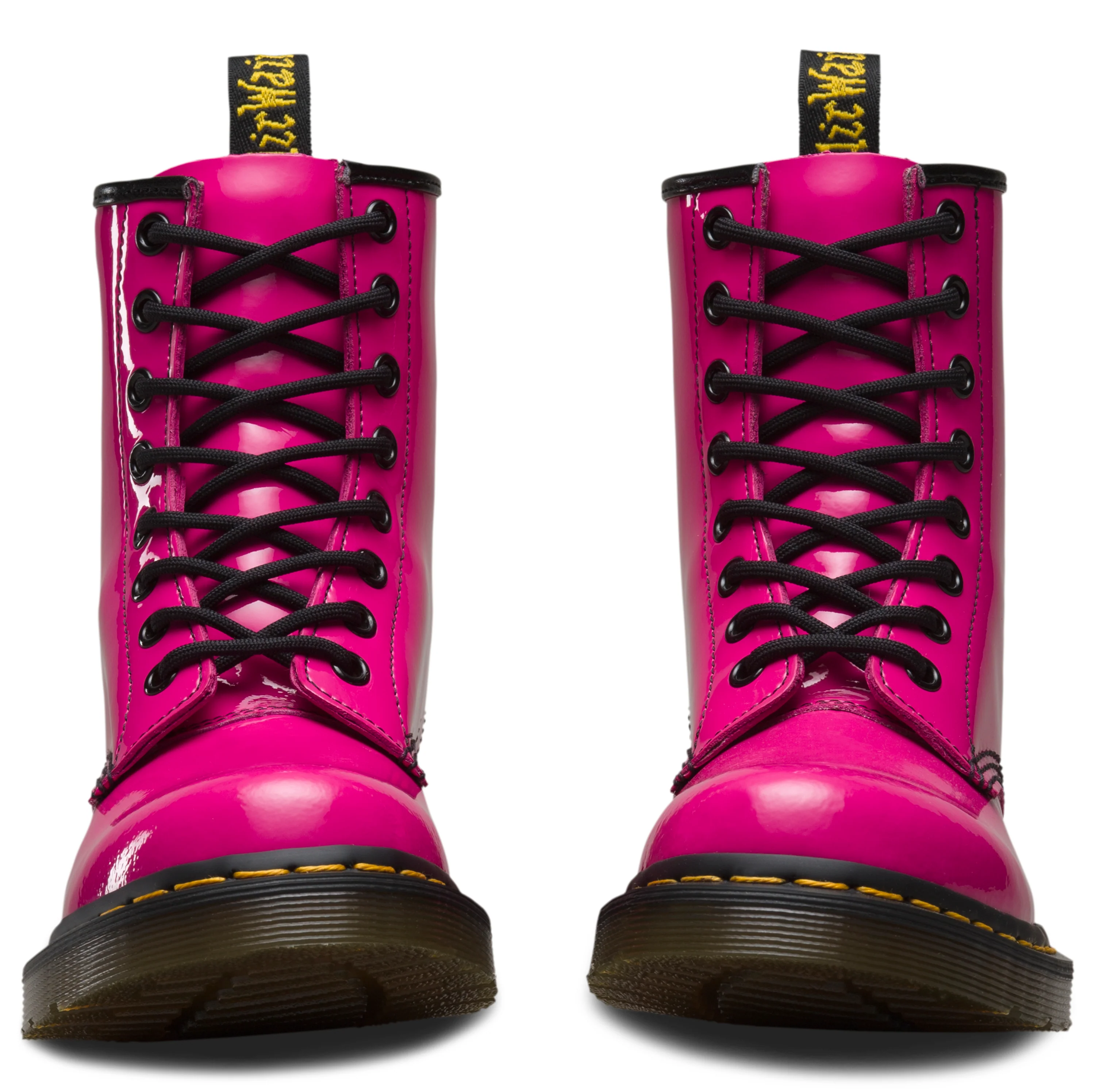 1460 Hot Pink Patent Leather Lace Up Boot - Image 3