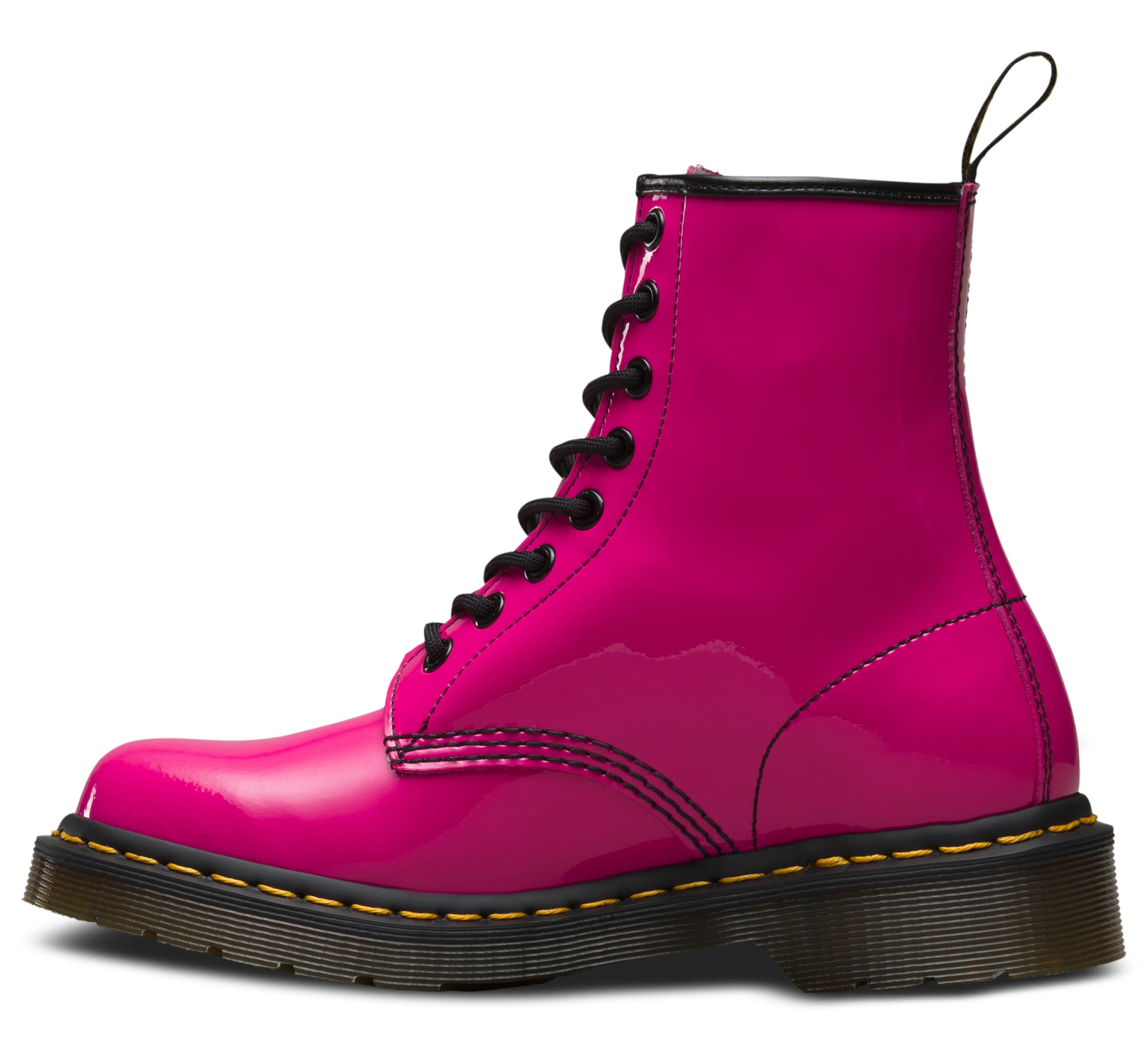 1460 Hot Pink Patent Leather Lace Up Boot - Image 4