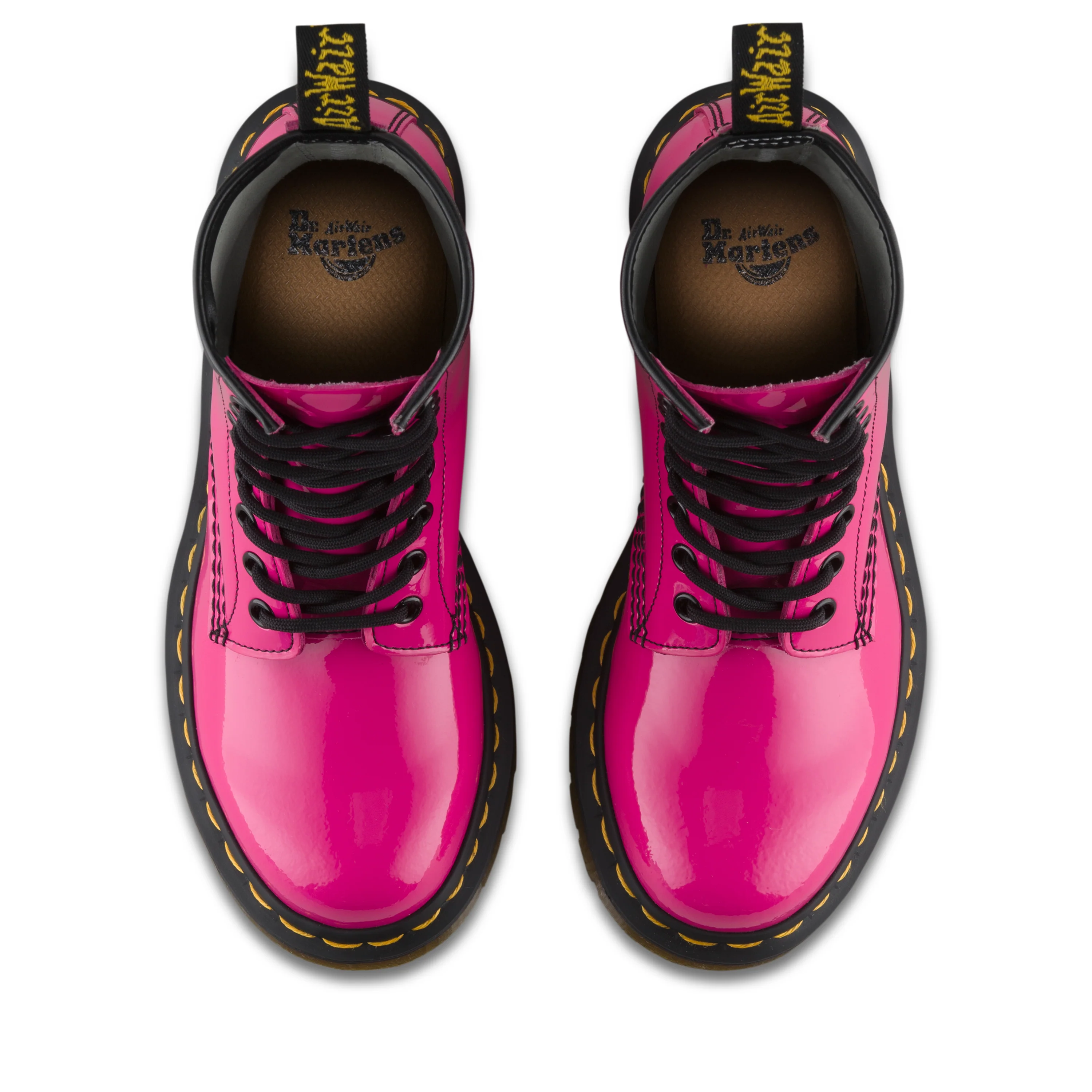 1460 Hot Pink Patent Leather Lace Up Boot - Image 7