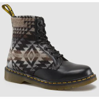 1460 Black Pendleton Smooth+Pagosa Springs Lace Up Boot