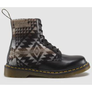 1460 Black Pendleton Smooth+Pagosa Springs Lace Up Boot - Image 5