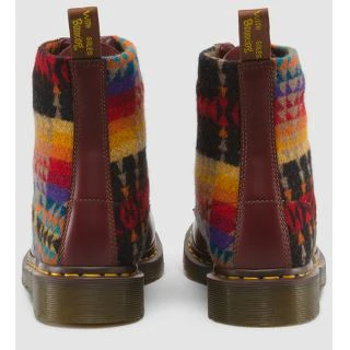 1460 Cherry Red Pendleton Smooth+Pagosa Springs Lace Up Boot - Image 2