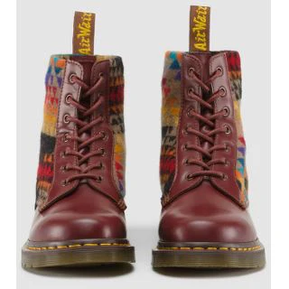 1460 Cherry Red Pendleton Smooth+Pagosa Springs Lace Up Boot - Image 3