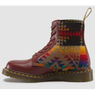 1460 Cherry Red Pendleton Smooth+Pagosa Springs Lace Up Boot - Image 4