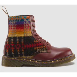 1460 Cherry Red Pendleton Smooth+Pagosa Springs Lace Up Boot - Image 5