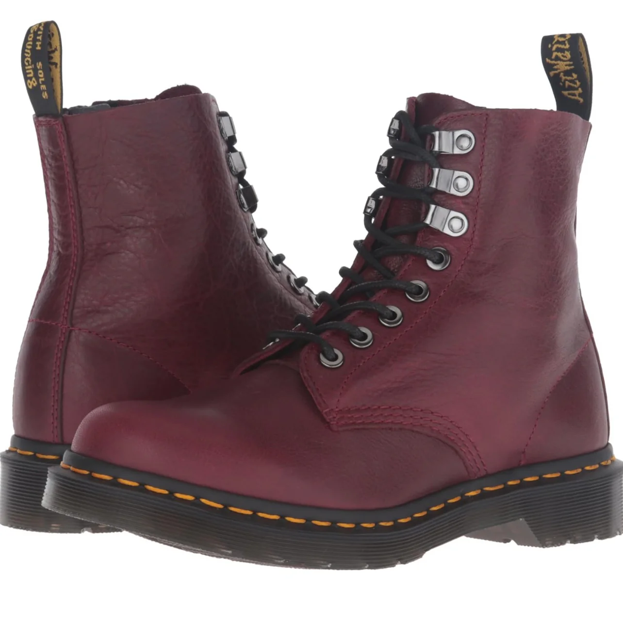1460 Pm Wine Naturesse Leather Lace Up Boot - Image 2