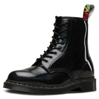 1460 Black Rainbow Patent Lace Up Boot - Image 7