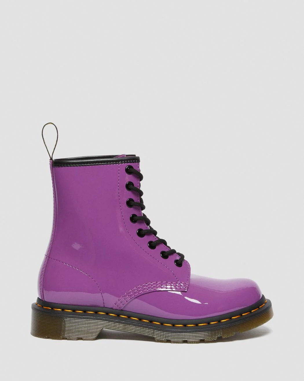 1460 Bright Purple Patent Leather Lace Up Boot - Image 6