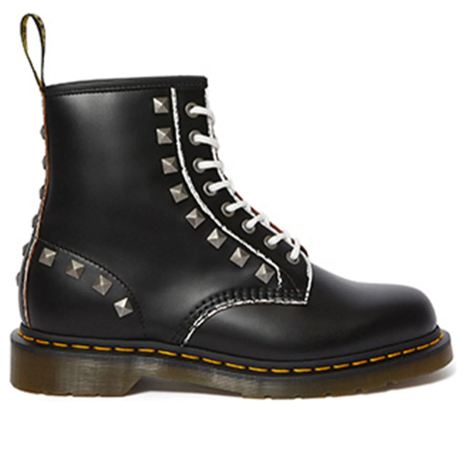 1460 Stud Black Rolled Vintage Smooth Boots - Image 3