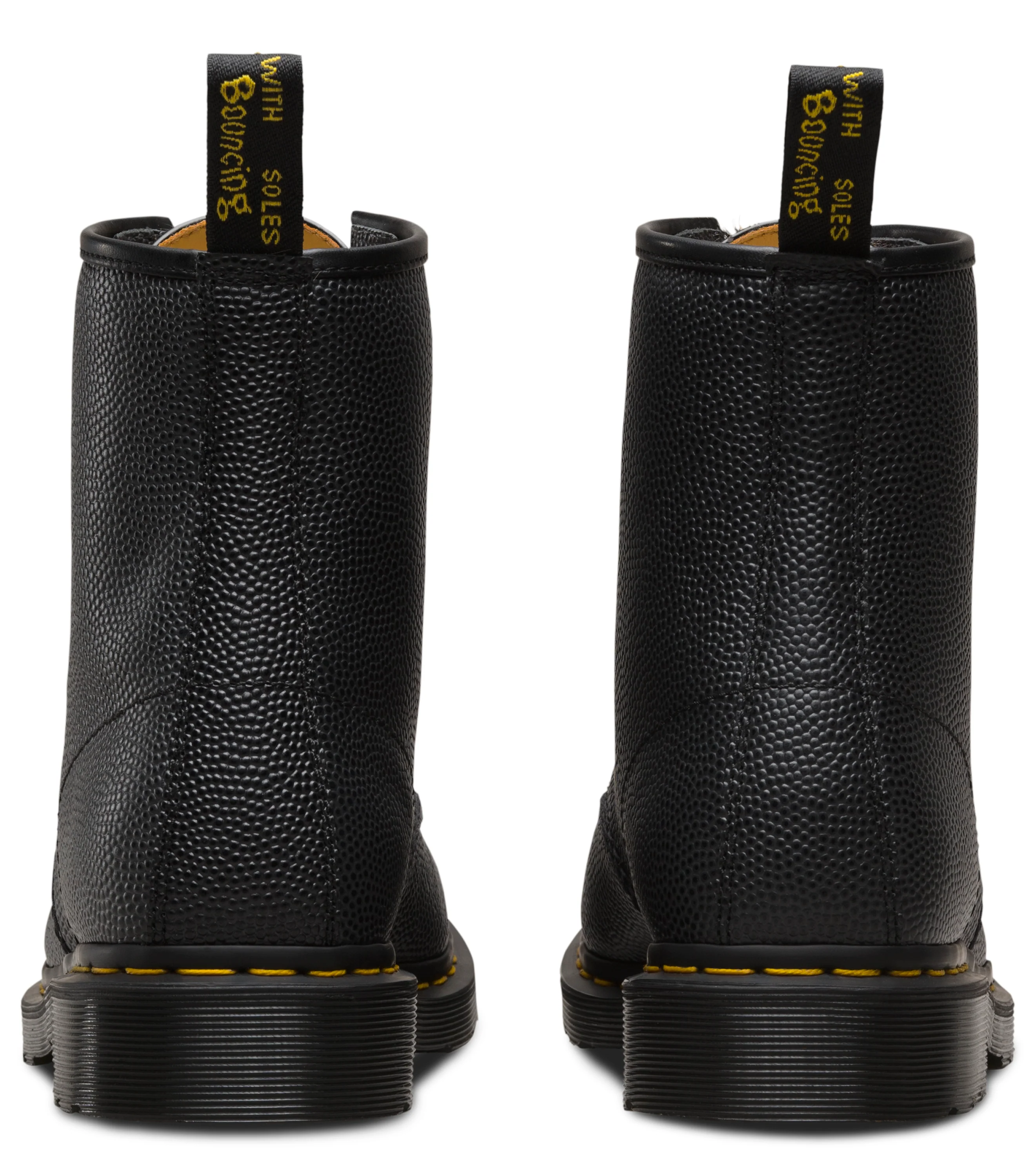 1460 Stussy Black+Leo Pebble+Italian Hair On Leather Lace Up Boots - Image 2