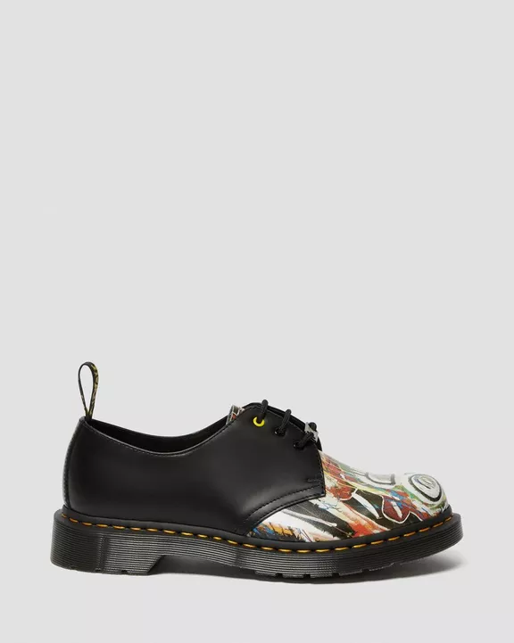 1461 Basquiat Black+Multi Dustheads Backhand+Smooth Leather Oxford Shoes - Image 2