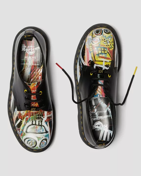 1461 Basquiat Black+Multi Dustheads Backhand+Smooth Leather Oxford Shoes - Image 3
