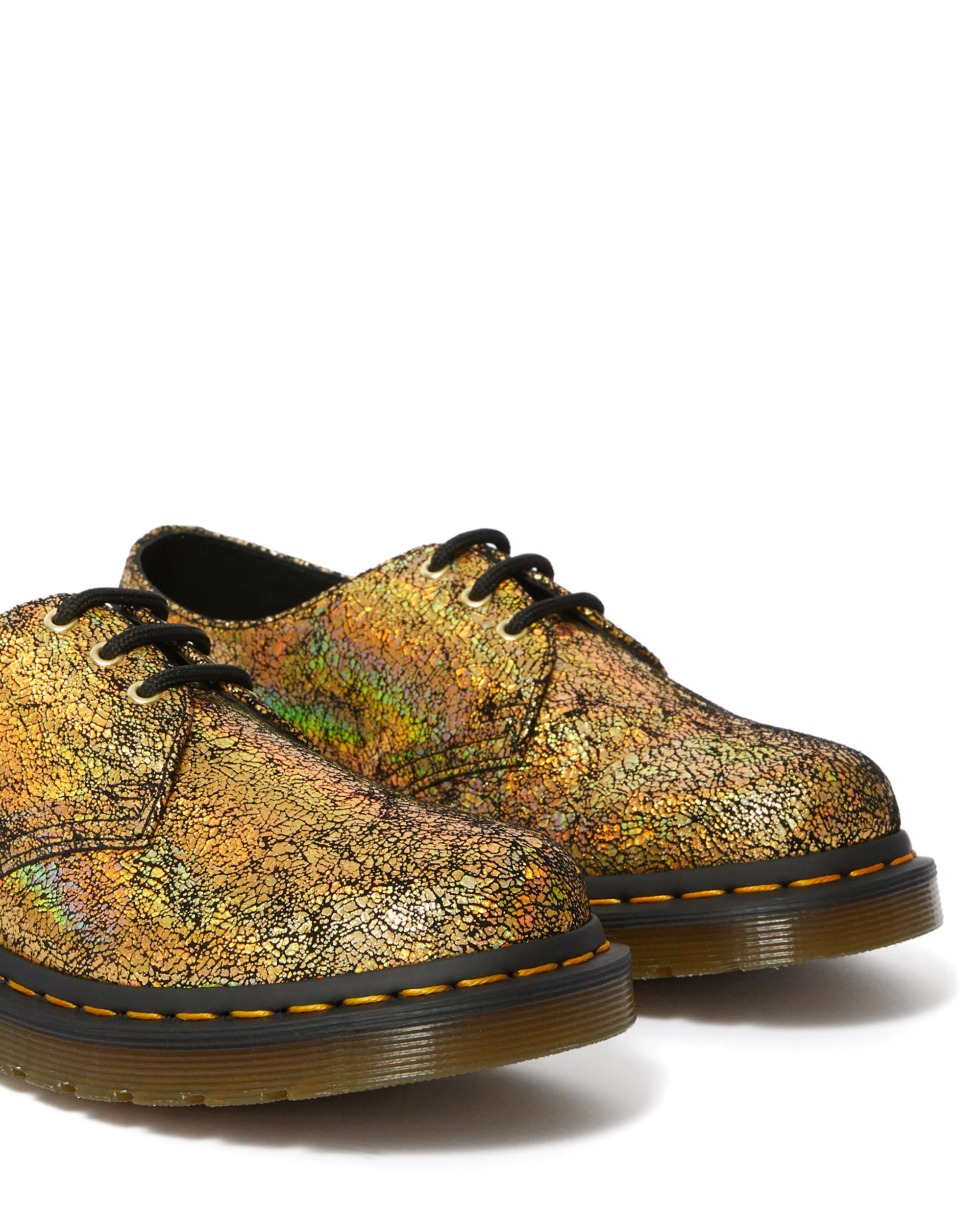 1461 Gold Iridescent Crackle Oxford Shoes - Image 3