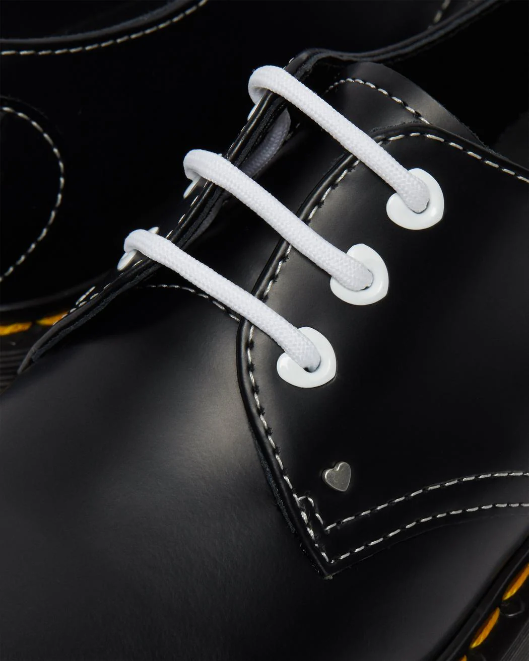 1461 Hearts Black Smooth + Patent Oxford Shoe - Image 6