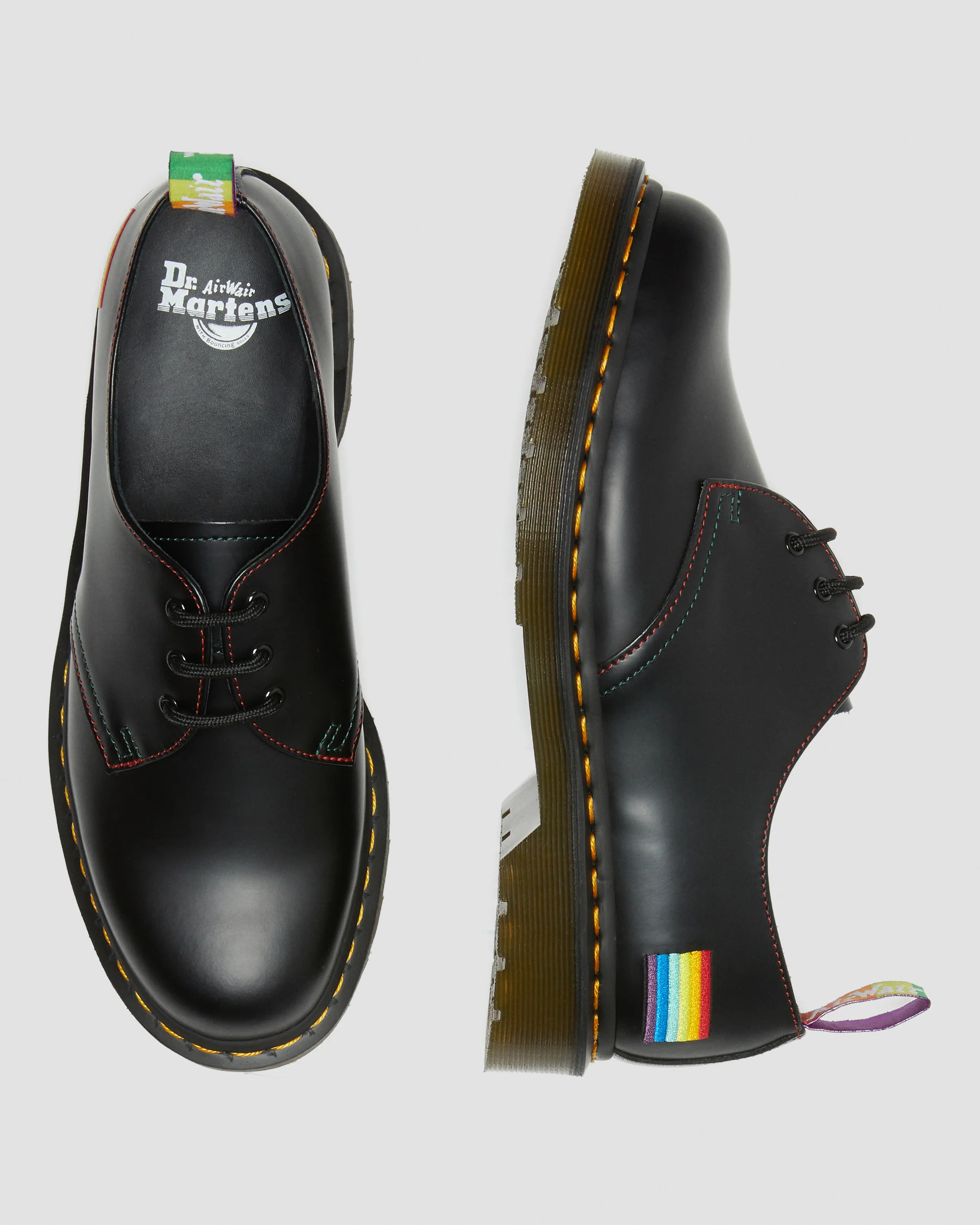 1461 Pride Black Smooth Oxford Shoes - Image 7