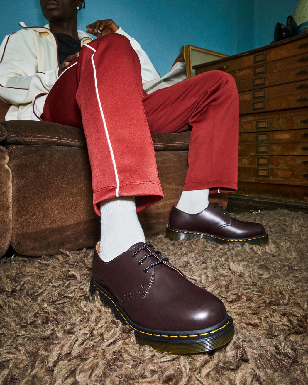 1461 Burgundy Smooth Leather Oxford Shoes - Image 2