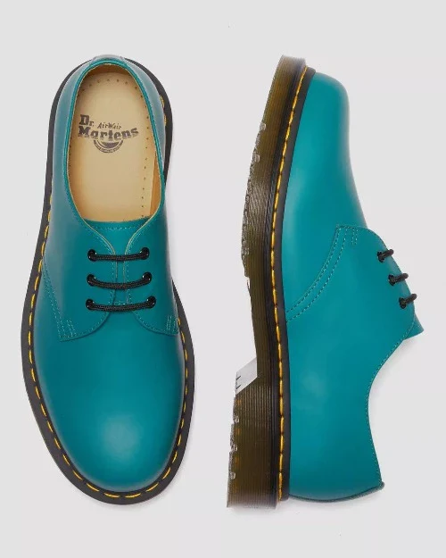 1461 Teal Green Smooth Oxford Shoes - Image 3