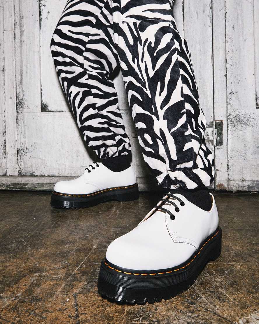 1461 White Quad Leather Platform Oxford - Image 2