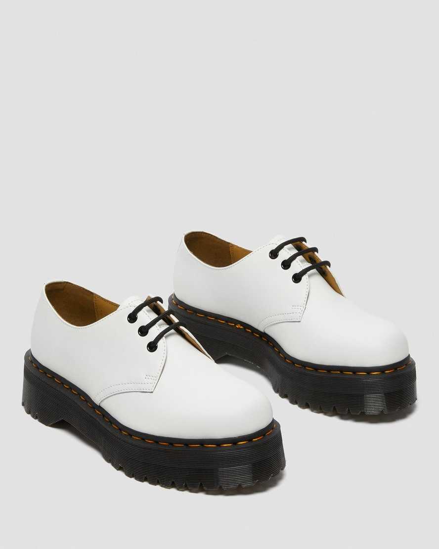 1461 White Quad Leather Platform Oxford - Image 4